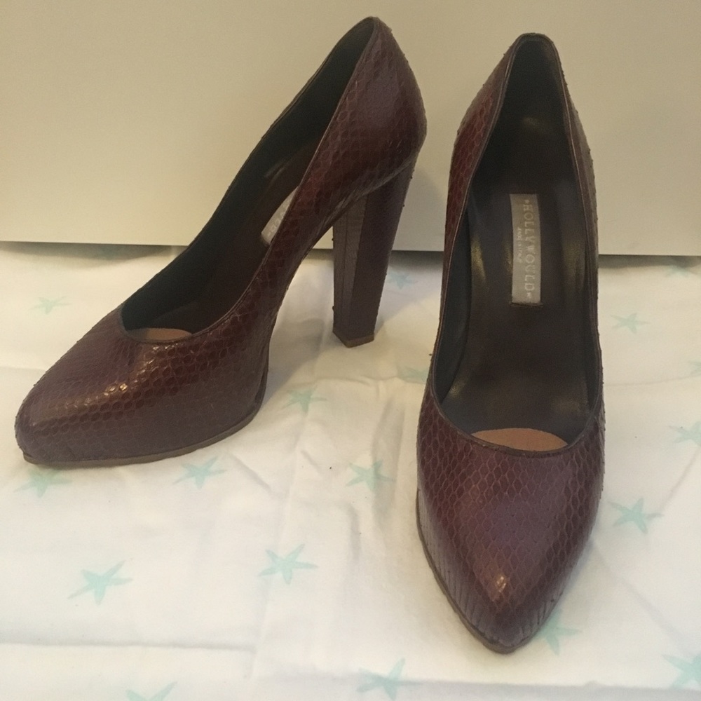 Hollywould - Brown Scaled Leather Pump